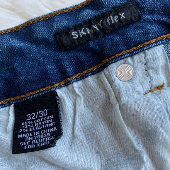 MENS CJ BLACK PREMIUM DISTRESSED SKINNY FLEX Dark Blue Wash JEANS - Picture 5 of 9